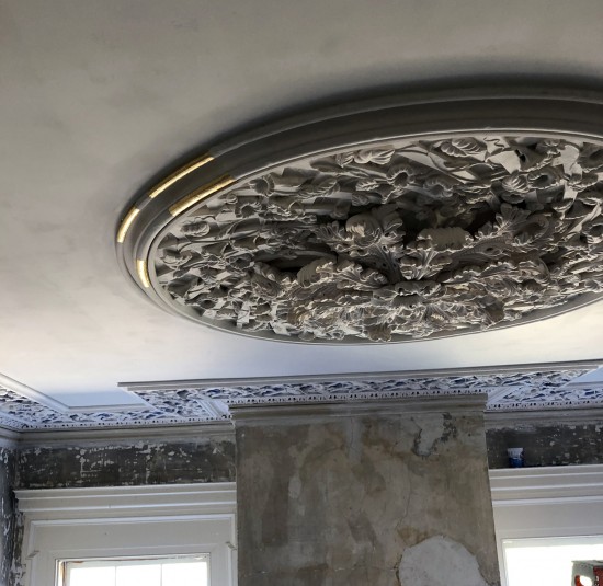 medallion, morning glory, plaster, ornament, architectural, Glen Mary